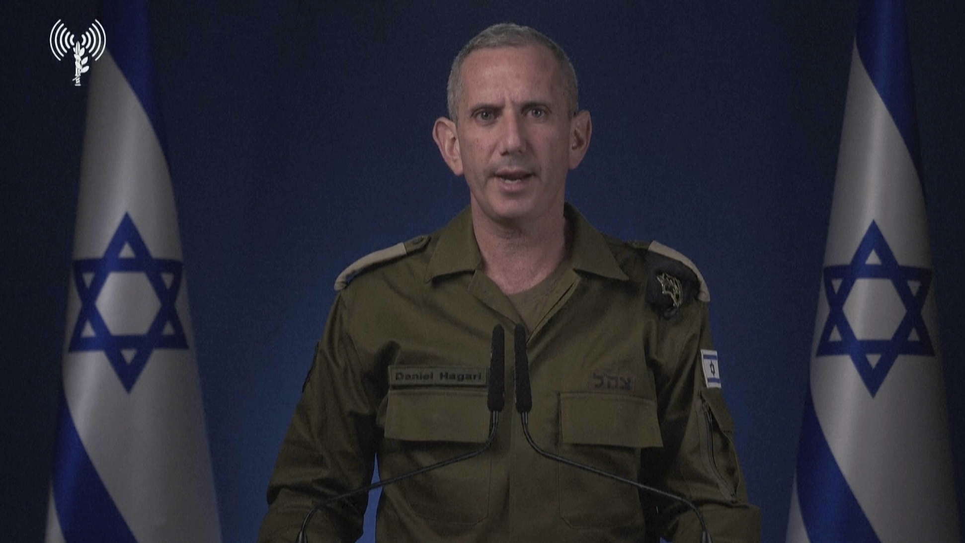 In this image taken from video released by the Israel Defense Forces, Israeli military spokesperson Daniel Hagari announces that the IDF is conducting strikes on military targets in Iran, October 26, 2024. /CFP