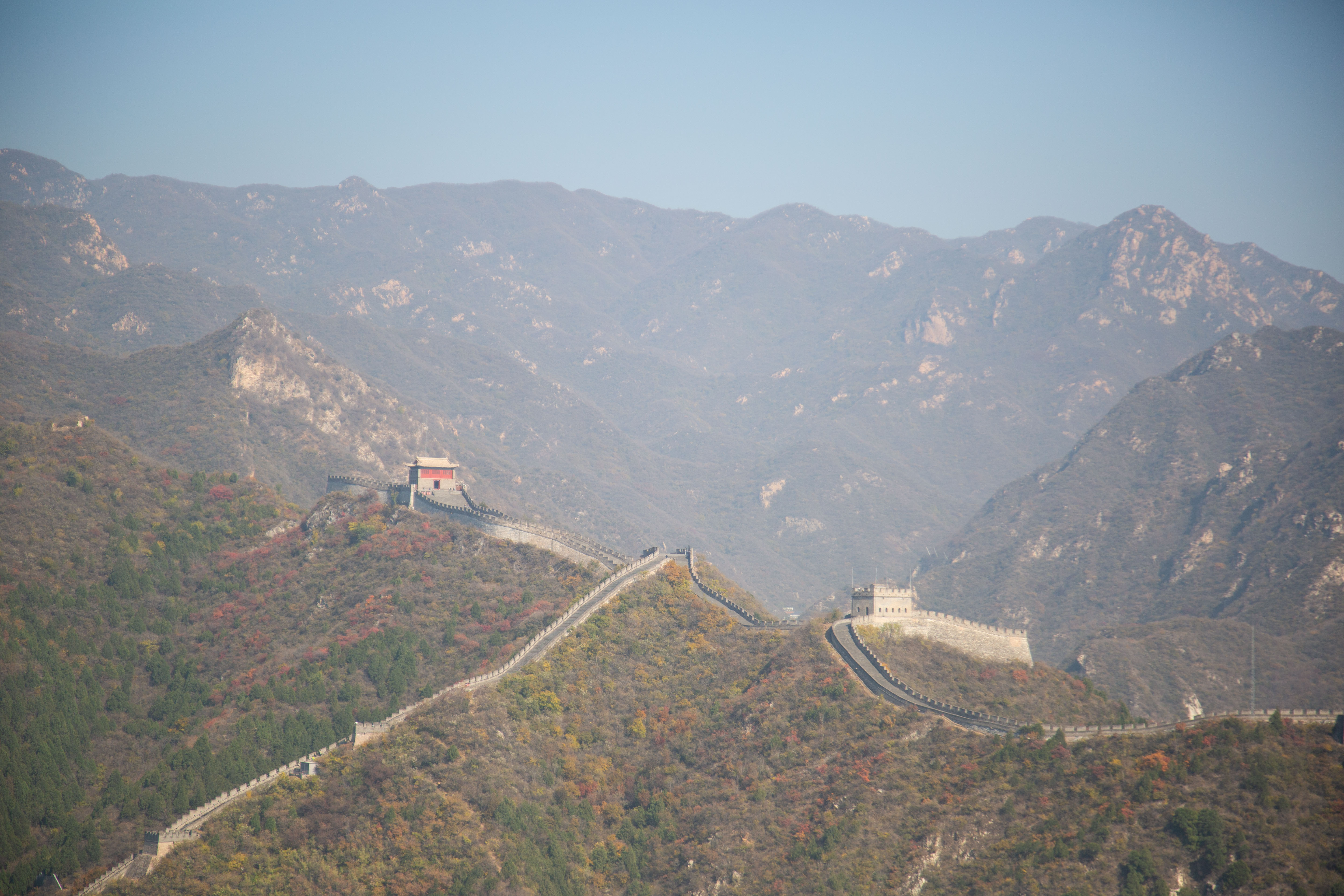 A view of the Juyongguan section of the Great Wall in autumn, Beijing, China, October 29, 2024. 