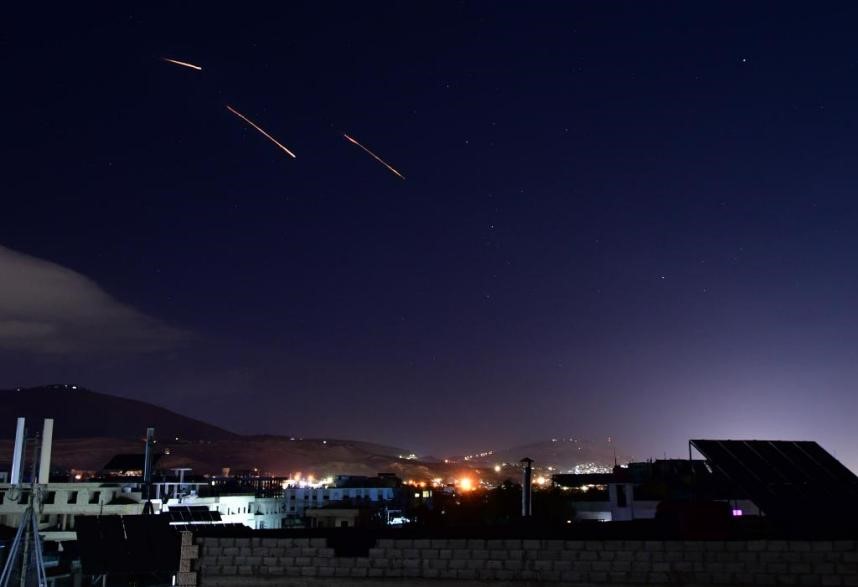 Projectiles believed to be Iranian missiles seen in Damascus, Syria, October 1, 2024. /Xinhua