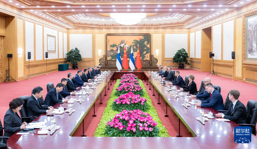 Chinese President Xi Jinping holds talks with Finnish President Alexander Stubb at the Great Hall of the People in Beijing, China, October 29, 2024. /Xinhua