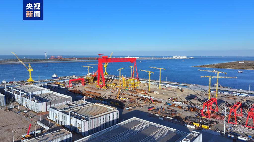 A view of the intelligent manufacturing base for offshore oil and gas equipment in north China's Tianjin Municipality. /CMG