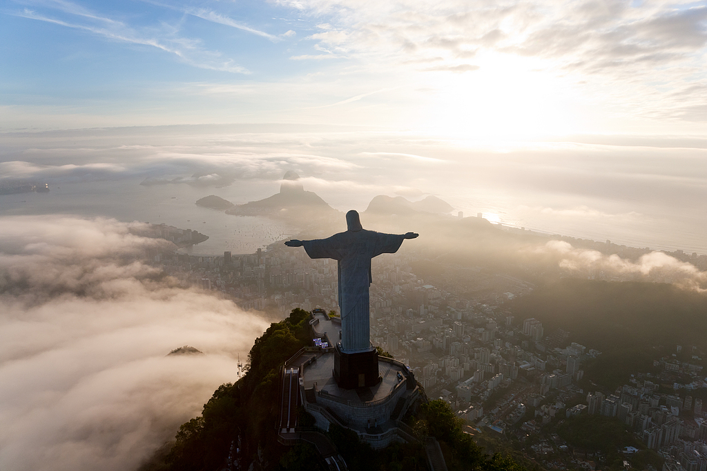 A file photo shows Christ the Redeemer perched atop Corcovado Mountain in Rio de Janeiro, Brazil. /CFP