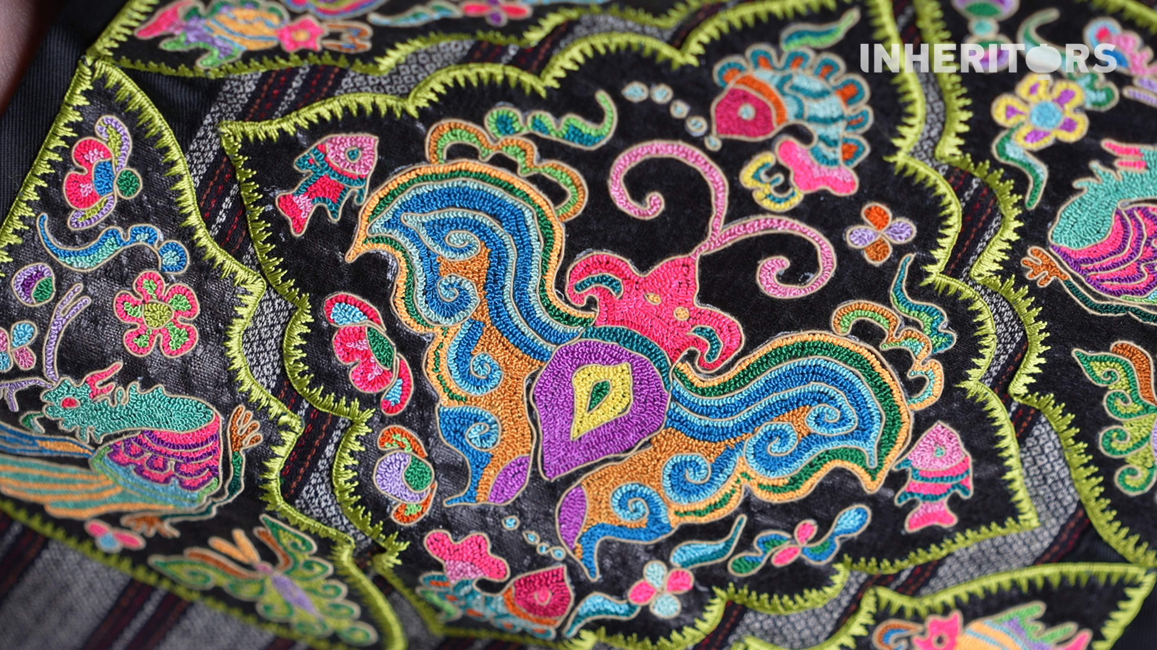 Details of some Dong embroidery work. /CGTN