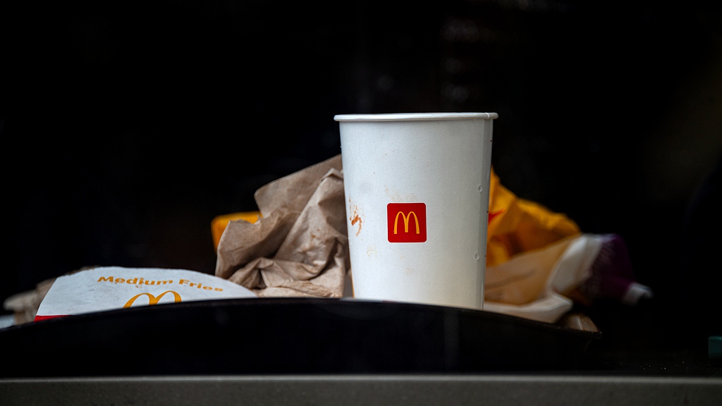 A McDonald's cup at a restaurant in San Francisco, California, the U.S., July 29, 2024. /CFP