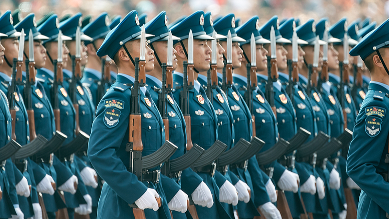 The reservists' formation at the celebrations for the 70th anniversary of the founding of the People's Republic of China at Tiananmen Square in Beijing, China, October 1, 2019. /CFP