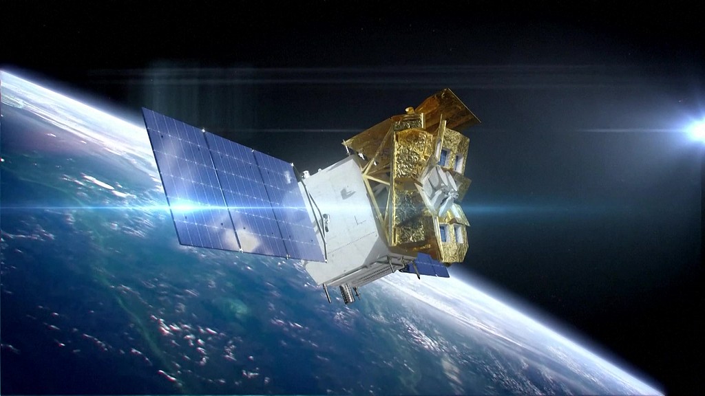 An animated simulation of China's Einstein Probe satellite operating in space. /CFP