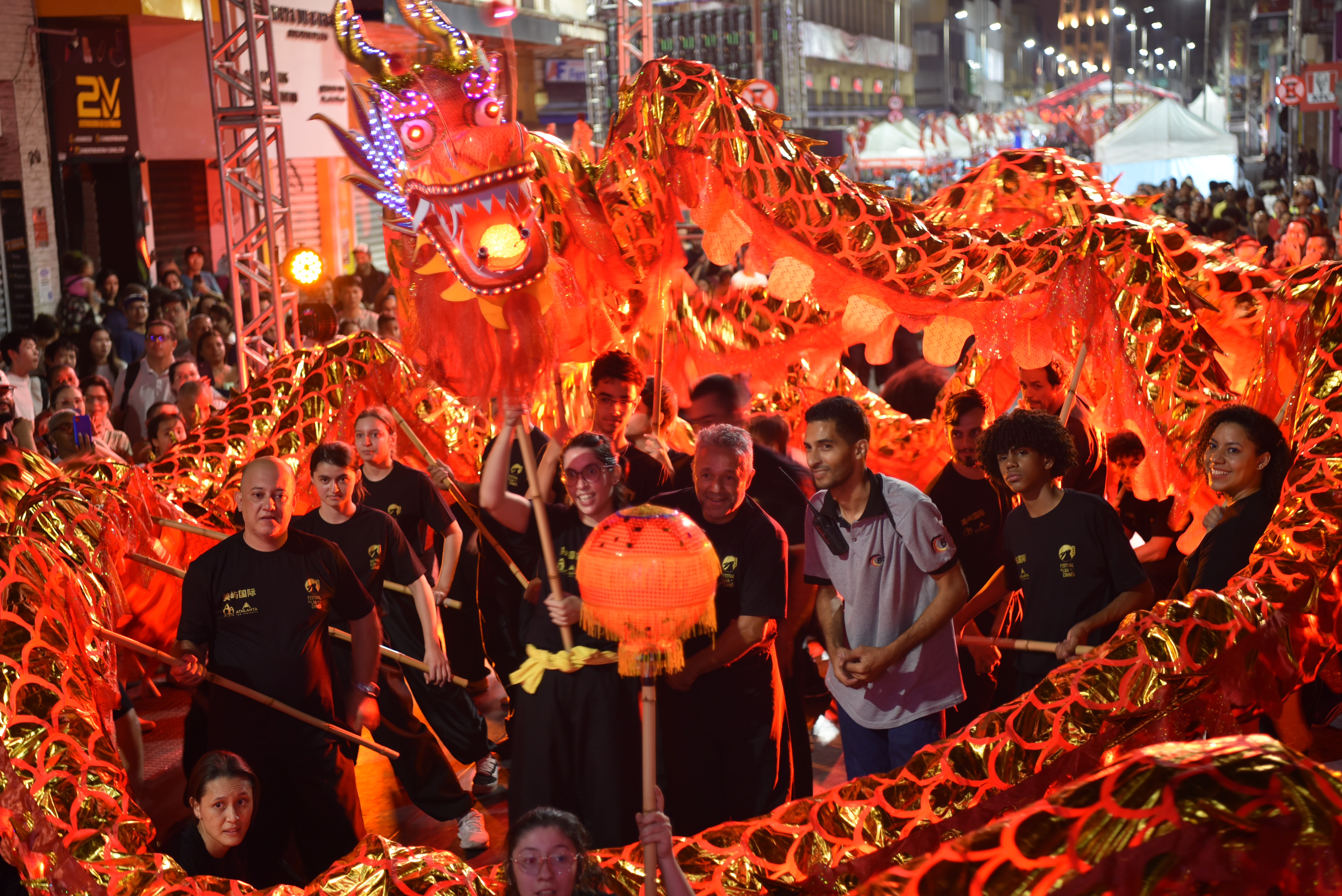 A 105.91-meter-long dragon, crafted by 15 Brazilian kung fu schools, took to the streets of São Paulo in 2024. /IC