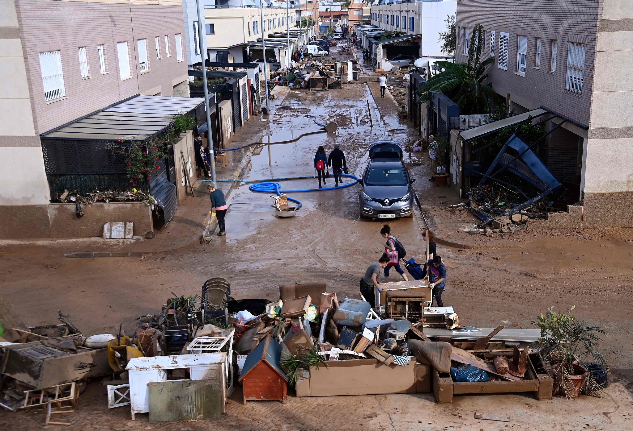 This picture shows the devastating effects of flooding on a residential area in the town of Alfafar, in the region of Valencia, eastern Spain, November 1, 2024. /CFP