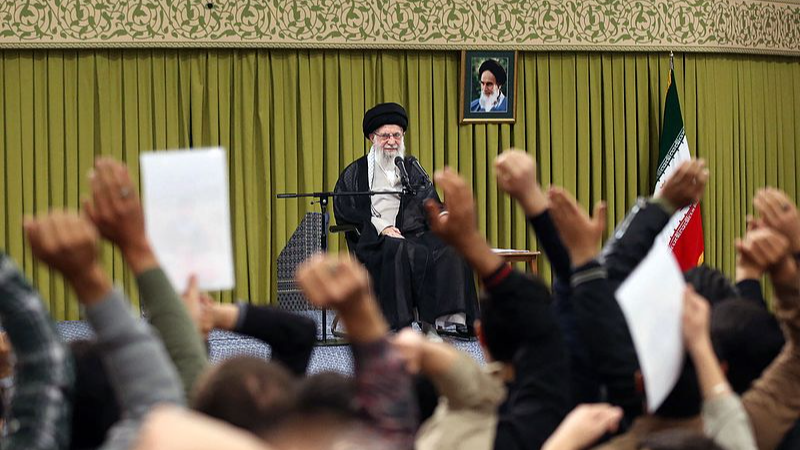 Iran's Supreme Leader Ali Khamenei addresses Iranian students during a meeting with them in Tehran, Iran, November 2, 2024. /CFP