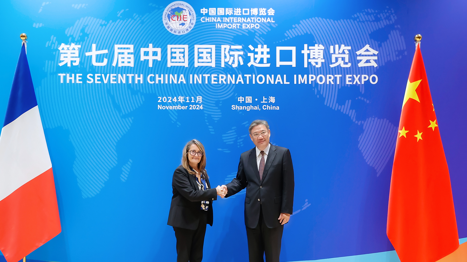 China's Commerce Minister meets with Sophie Primas, French Minister Delegate for Foreign Trade and French Nationals Abroad, in Shanghai, China, November 3, 3024. /Website of China's Ministry of Commerce