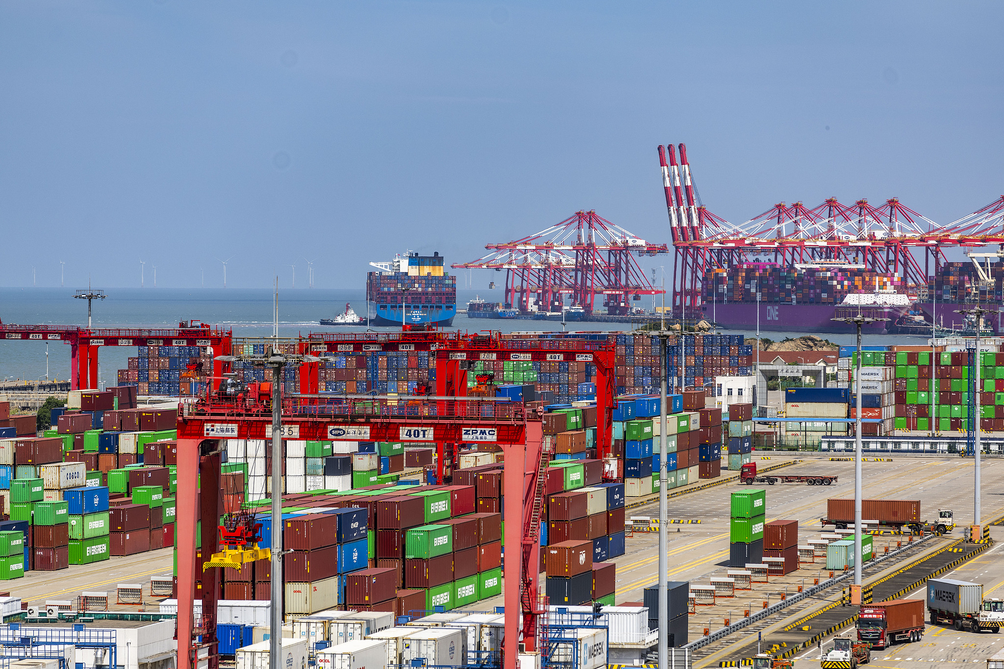 The Shanghai Yangshan Port in east China's Shanghai, July 17, 2024. /CFP