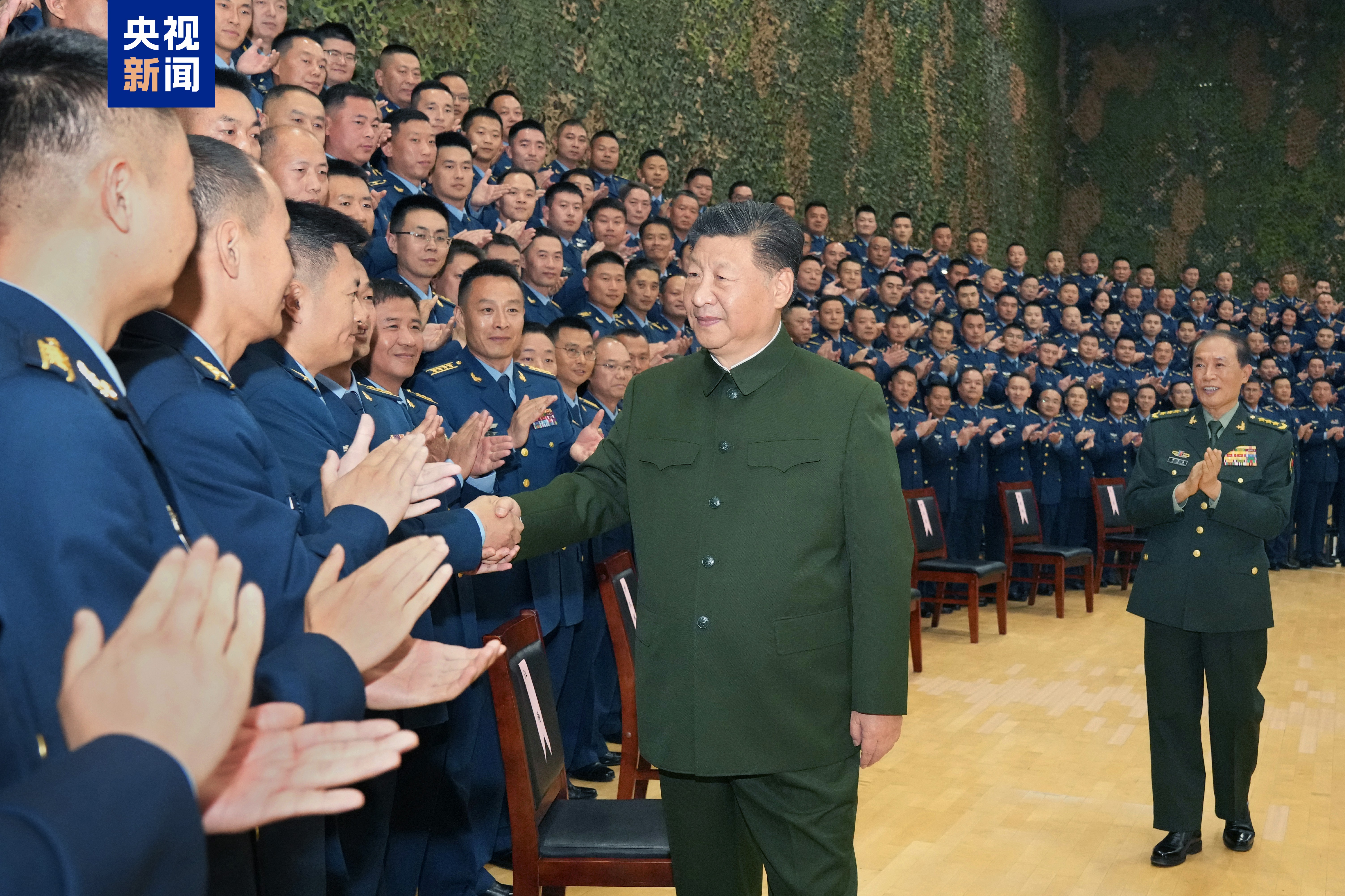 Chinese President Xi Jinping, also general secretary of the Communist Party of China Central Committee and chairman of the Central Military Commission, meets with representatives of an airborne corps, November 4, 2024. /China Media Group