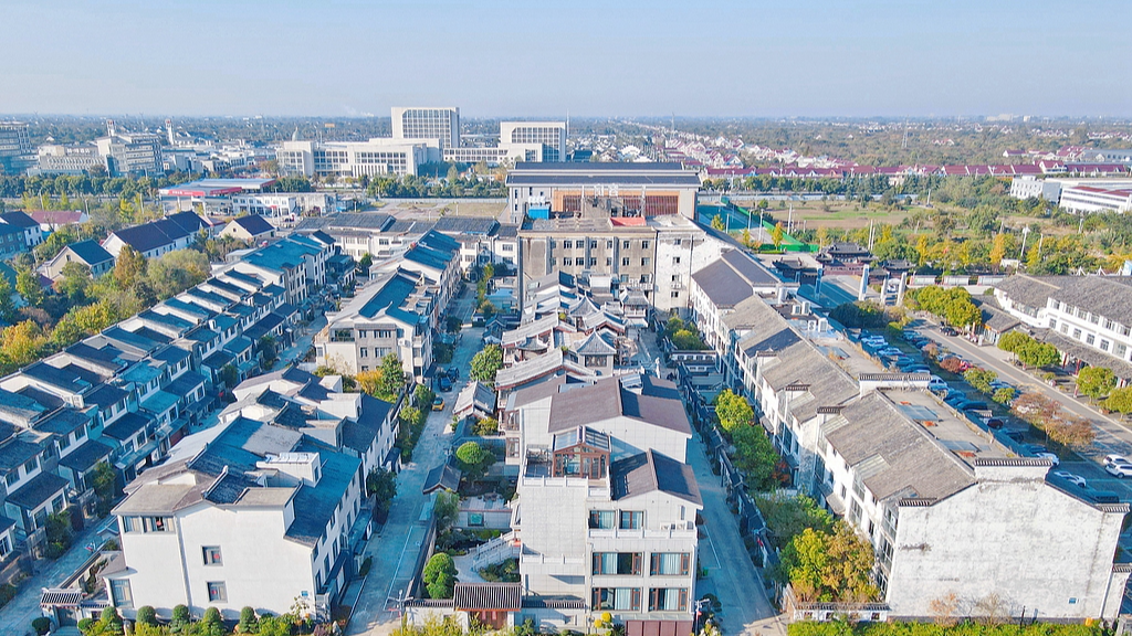 An aerial view of a neighborhood in Nantong City, east China's Jiangsu Province, November 6, 2024. /CFP