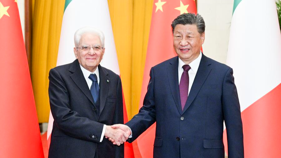 Chinese President Xi Jinping holds talks with Italian President Sergio Mattarella, who is on a state visit to China, at the Great Hall of the People in Beijing, China, November 8, 2024. /Xinhua