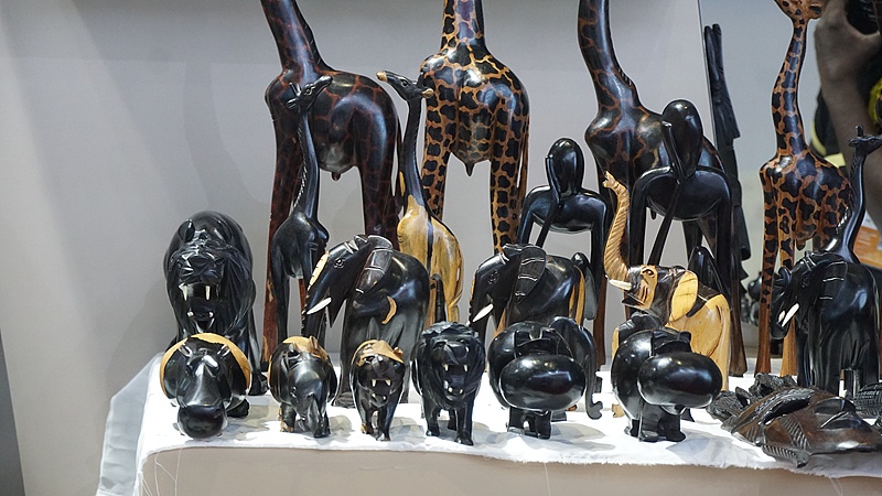 A variety of African handicrafts are on display during the China International Import Expo (CIIE) in Shanghai, November 8, 2024. /CFP