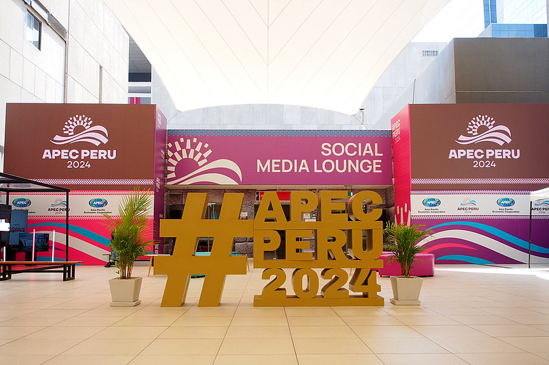 A view of the social media lounge on day one of APEC Peru 2024 in Lima, Peru, November 10, 2024. /CFP