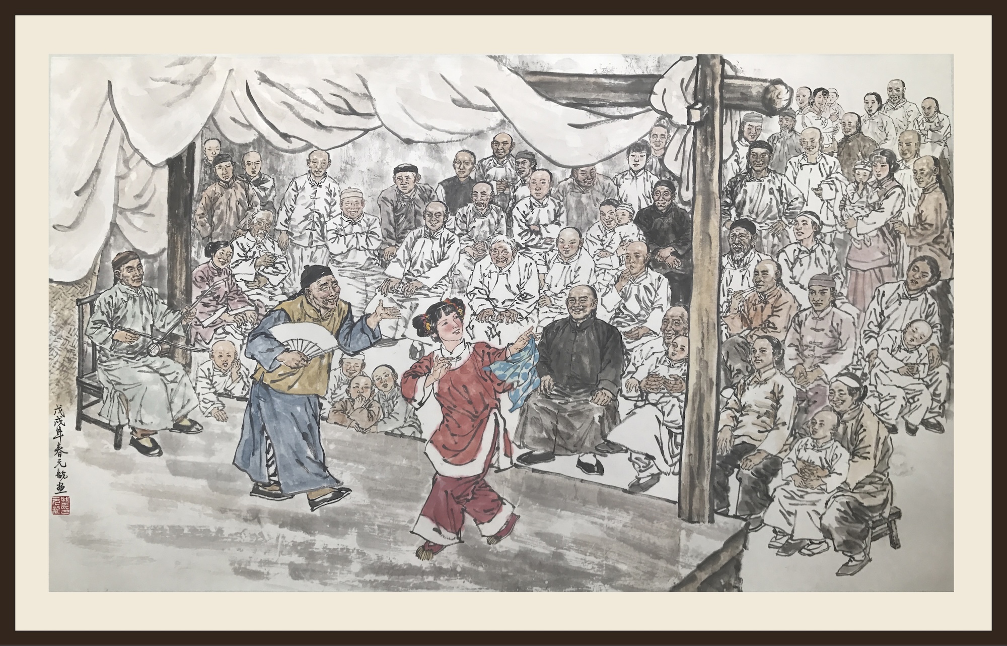 A painting shows the performance of Yong Opera in the Qing Dynasty. /CMG