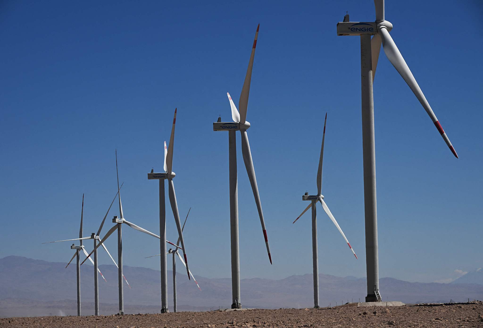 View of Engie company's wind farm in Calama, Antofagasta Region, Chile, January 23, 2024. The country committed in 2019 to close all of Chile's coal-fired power plants by 2040. /CFP