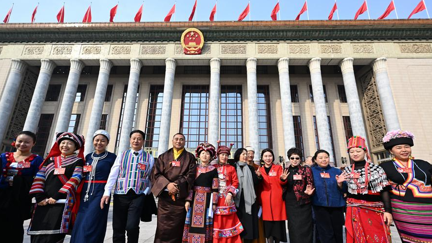 Members of the 14th National Committee of the Chinese People's Political Consultative Conference (CPPCC) leave the Great Hall of the People after the closing meeting of the second session of the 14th CPPCC National Committee in Beijing, capital of China, March 10, 2024. /Xinhua