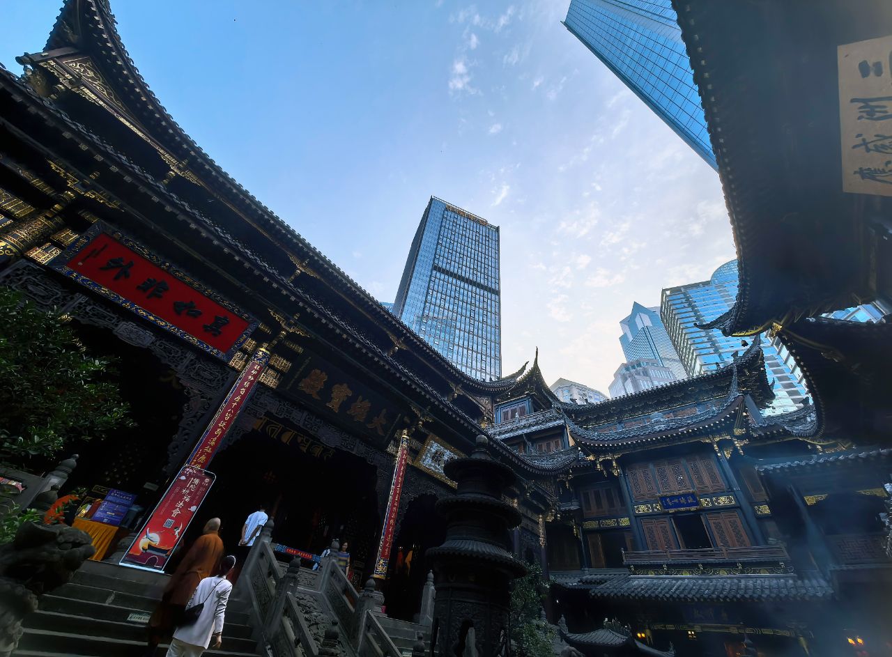 Luohan Temple is pictured in downtown Chongqing on November 2, 2024. /CGTN