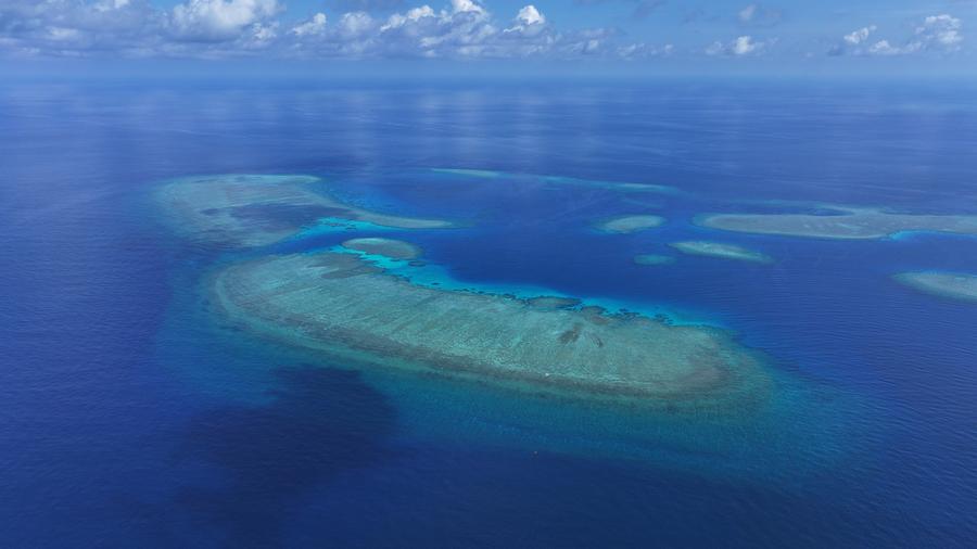 An aerial view of Xianbin Jiao of China's Nansha Qundao. /Xinhua