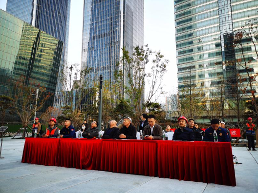 Beijing's firefighters and rescue team test new high-rise firefighting and rescue intelligent equipment, Beijing, November 14, 2024. /CGTN