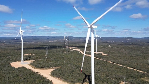 The 180-megawatt wind power project in Tanque Novo, northeast Brazil's Bahia state. /China Media Group