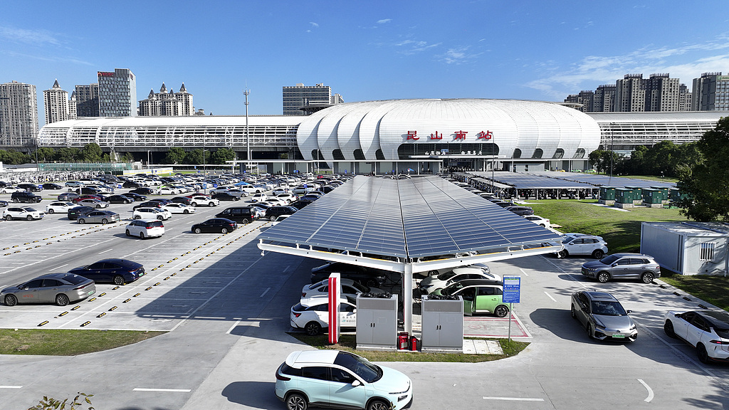 An electric vehicle charging station in Kunshan, Jiangsu Province, eastern China, October 29, 2024. /CFP