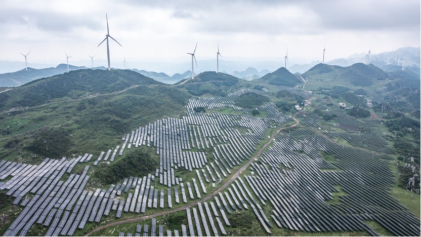 A photovoltaic power station in Yi-Hui-Miao autonomous county of Weining, Guizhou province, July 6, 2023. /Xinhua