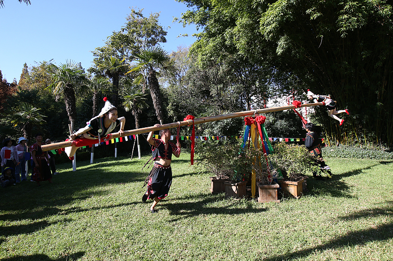 Hani people take part in activities to celebrate their traditional New Year Festival in Kunming City, Yunnan Province, November 17, 2024. /CFP