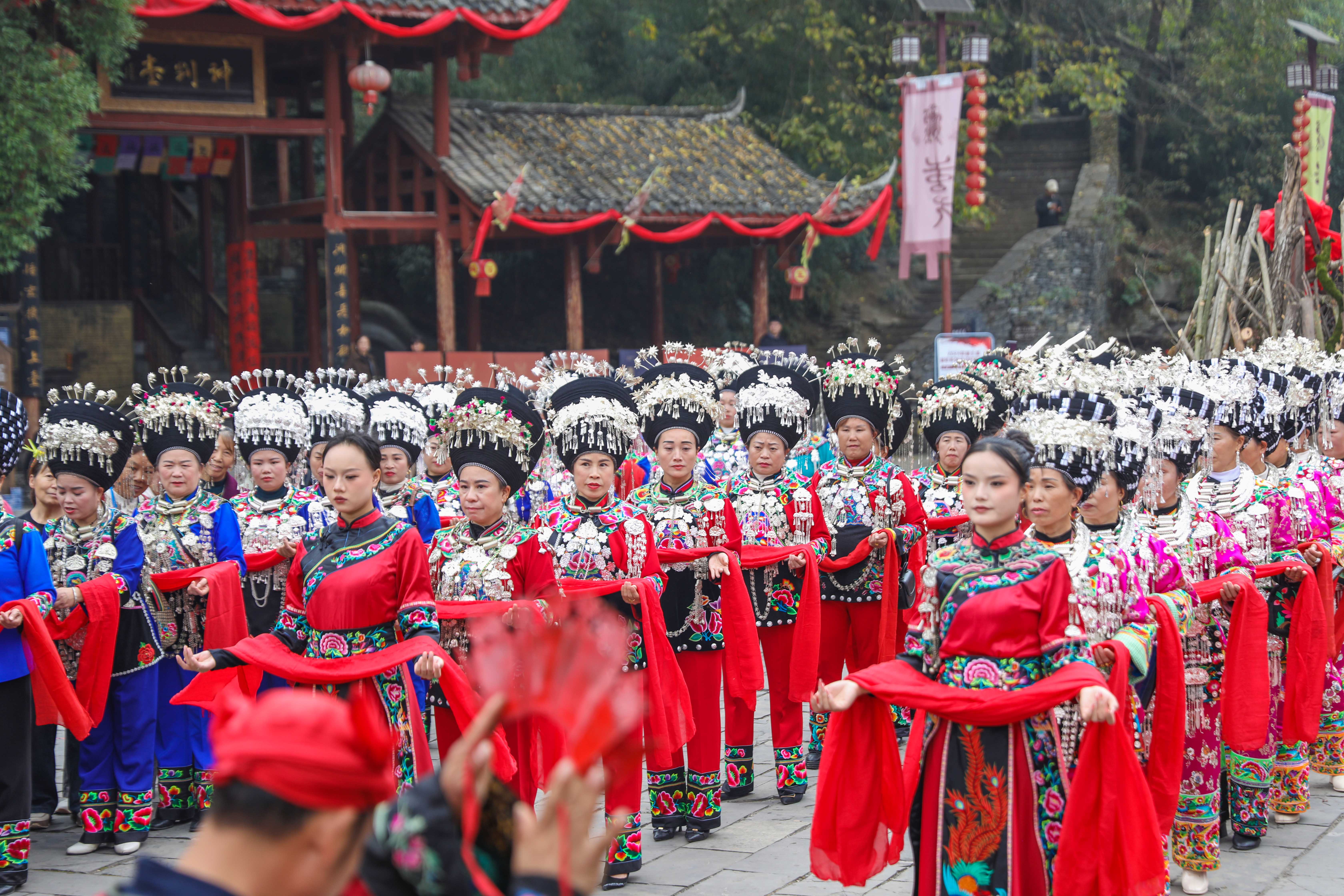 Miao people celebrate their New Year in Songtao Miao Autonomous County, Guizhou Province on November 16, 2024. /Photo provided to CGTN