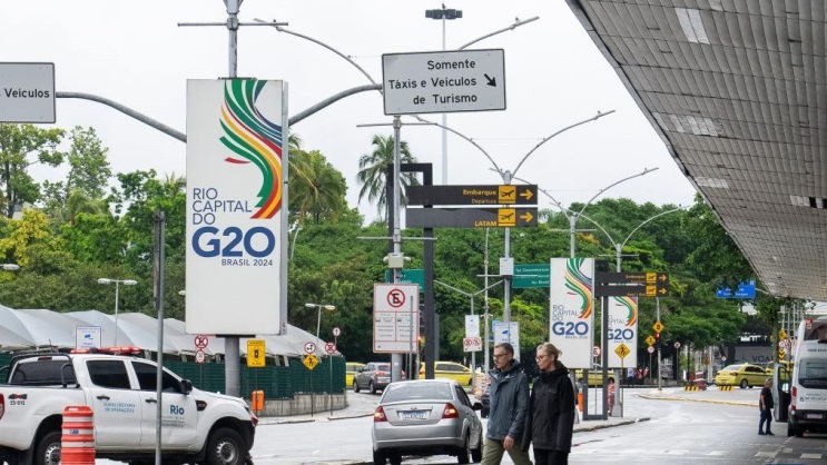 Posters for the 19th G20 summit in Rio de Janeiro, Brazil, November 16, 2024. /Xinhua