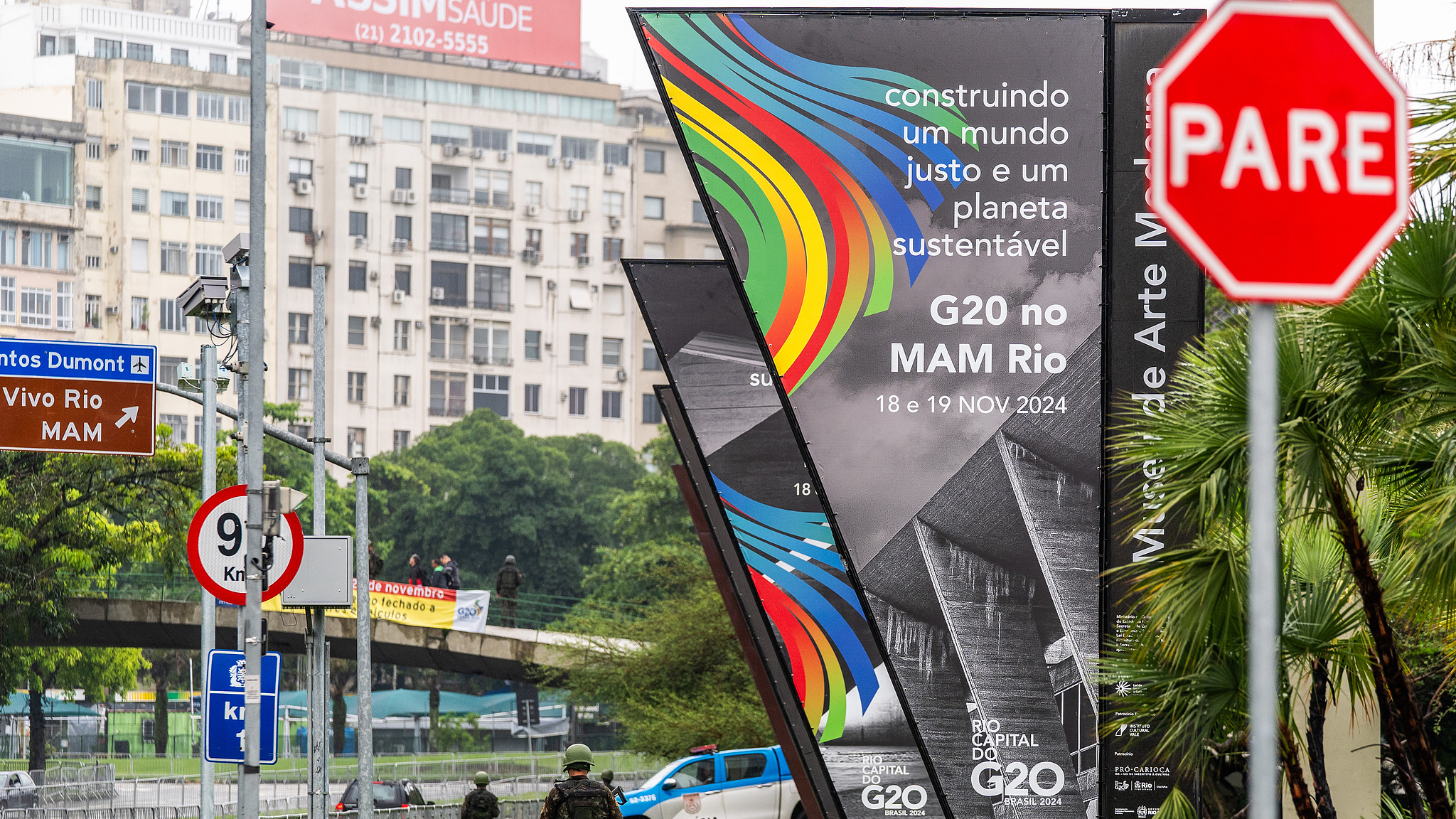 Signboards announce the 19th G20 Summit in Rio de Janeiro, Brazil, November 16, 2024. /CFP