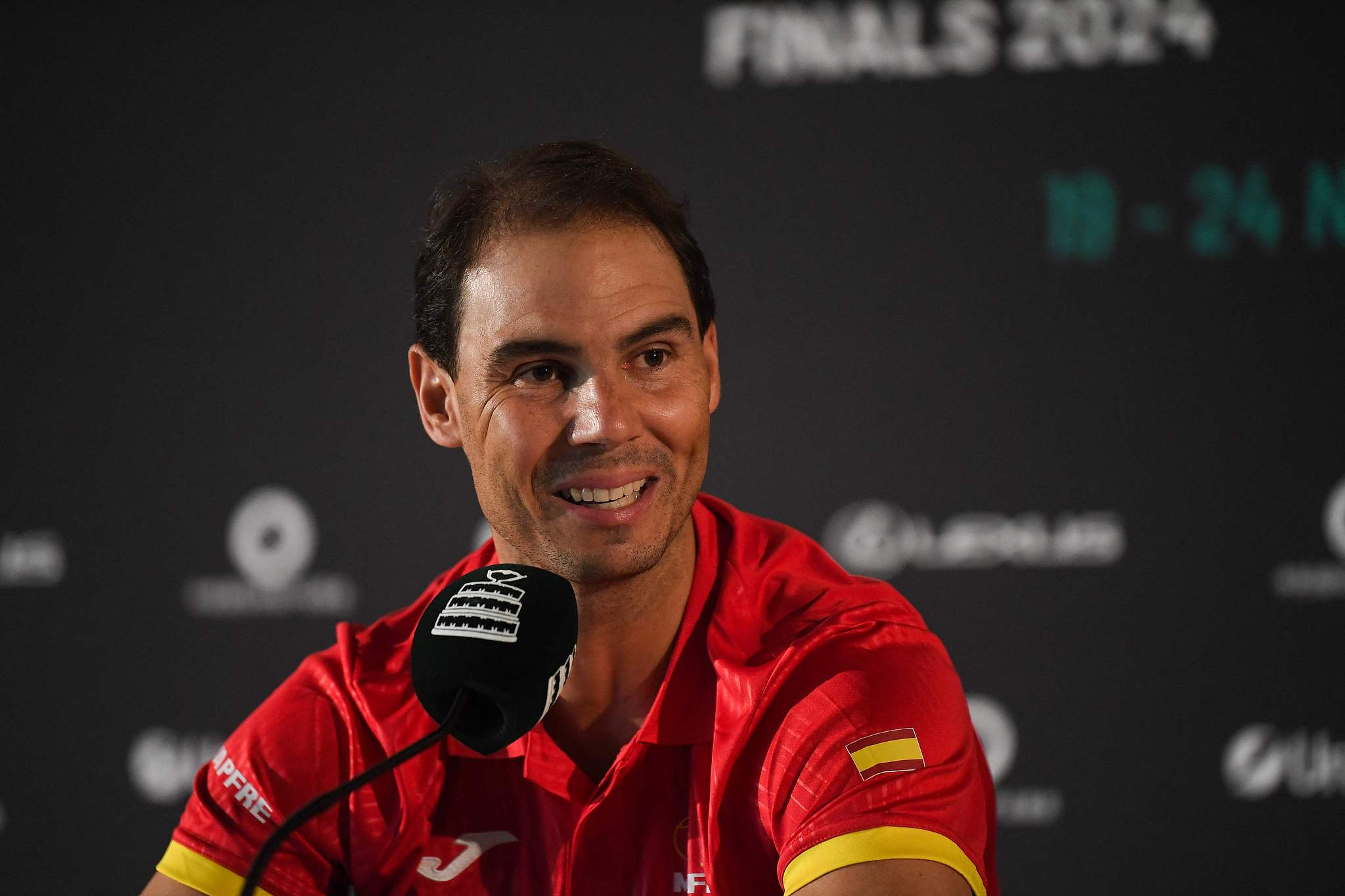 Rafael Nadal of Spain attends a press conference ahead of the Davis Cup Finals in Malaga, Spain, November 18, 2024. /CFP