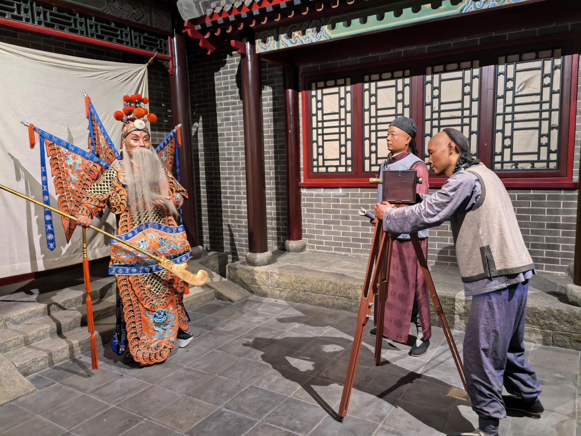 An exhibition space recreates the making of the first Chinese film in 1905, a recording of the Peking Opera 