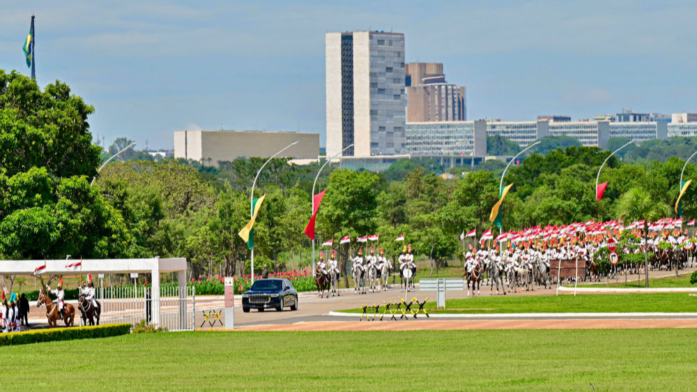 A grand welcome ceremony for Chinese President Xi Jinping, prior to the talks between Xi and Brazilian President Luiz Inácio Lula da Silva, in Brasilia, Brazil, November 20, 2024. /Xinhua
