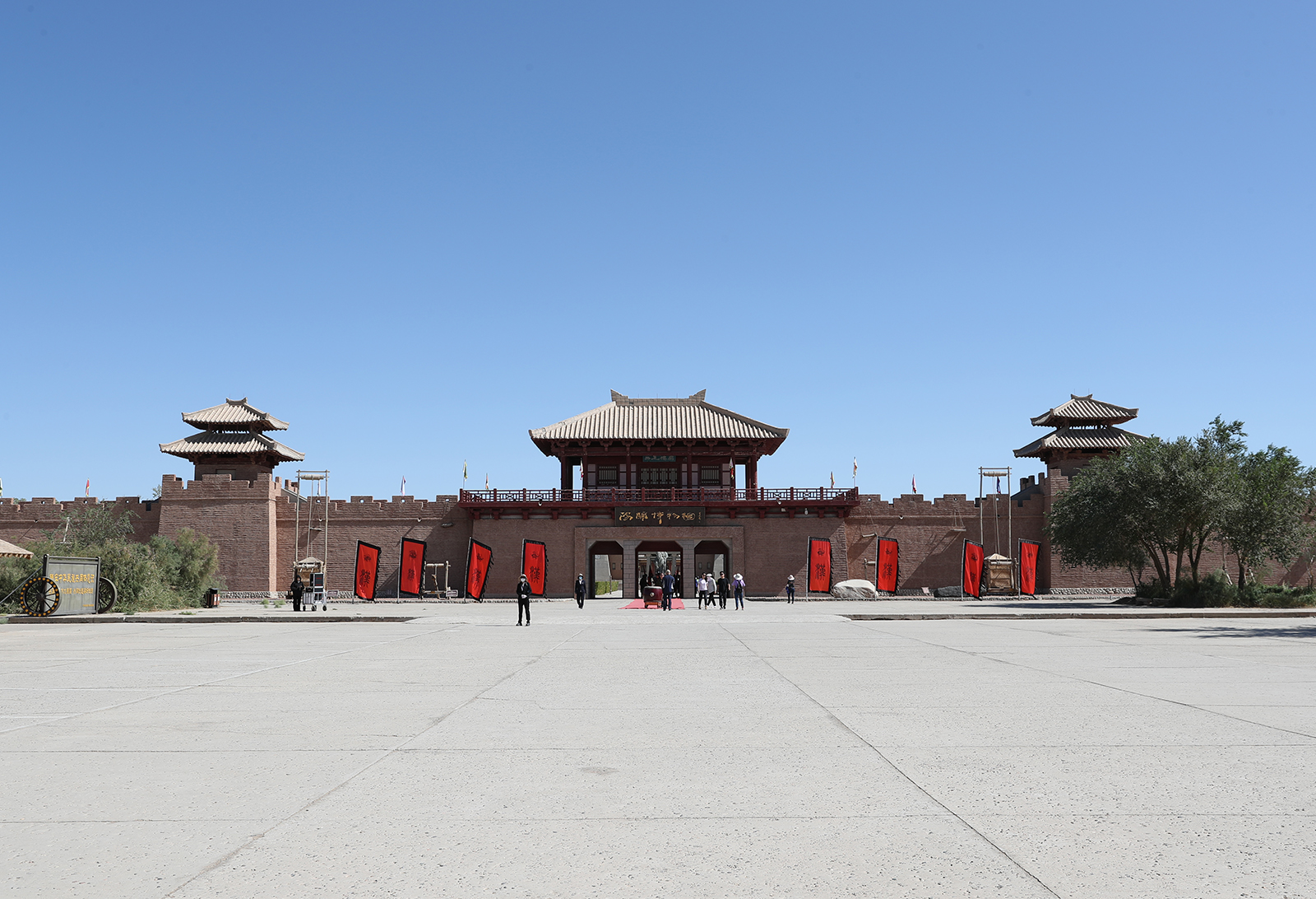 The entrance of the Yangguan Museum is seen at the Yangguan Scenic Area in Dunhuang, Gansu Province. /CGTN