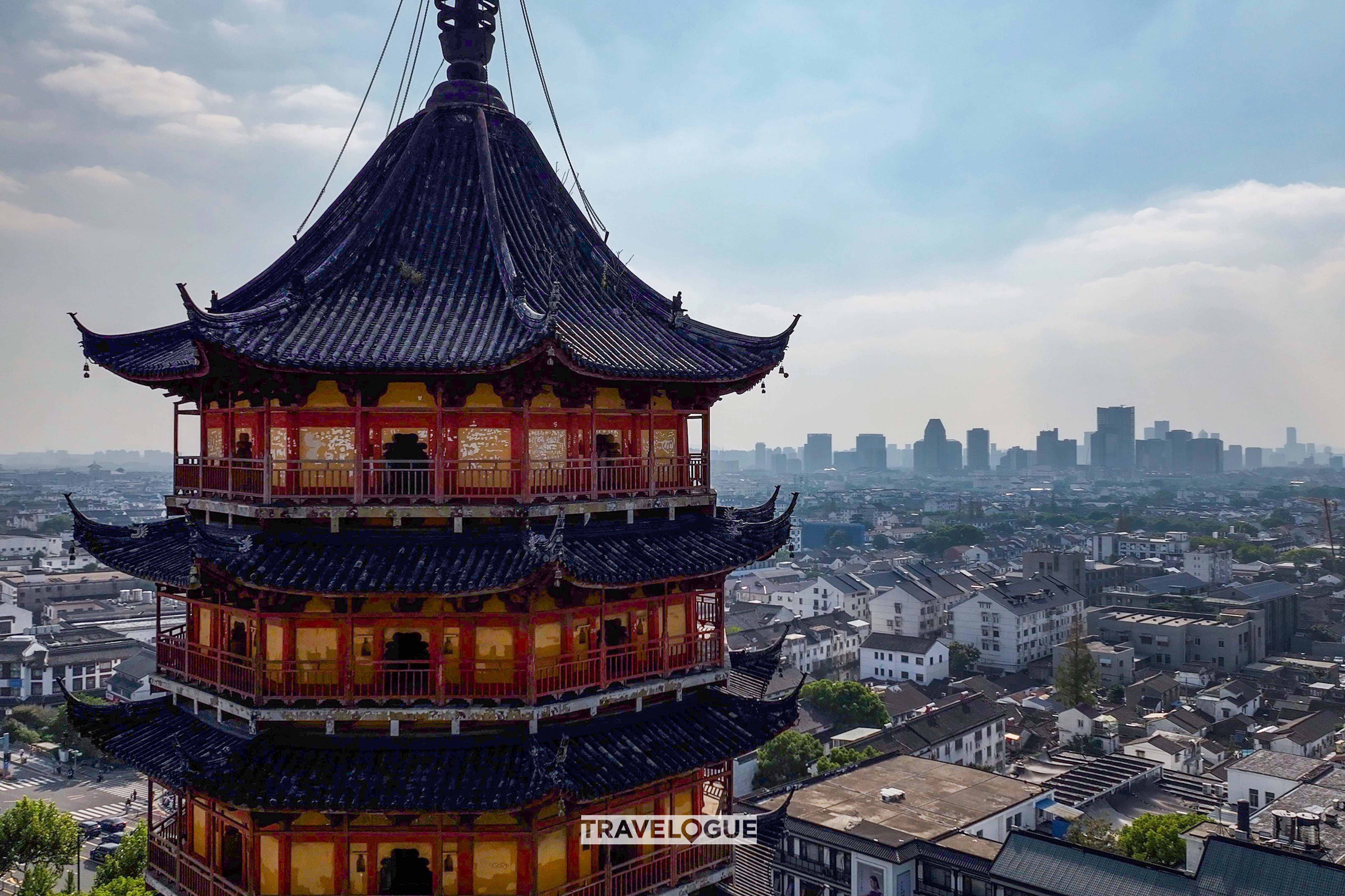 The nine-tier pagoda at Bao'en Temple is the tallest structure in the old quarter of Suzhou, Jiangsu Province. /CGTN