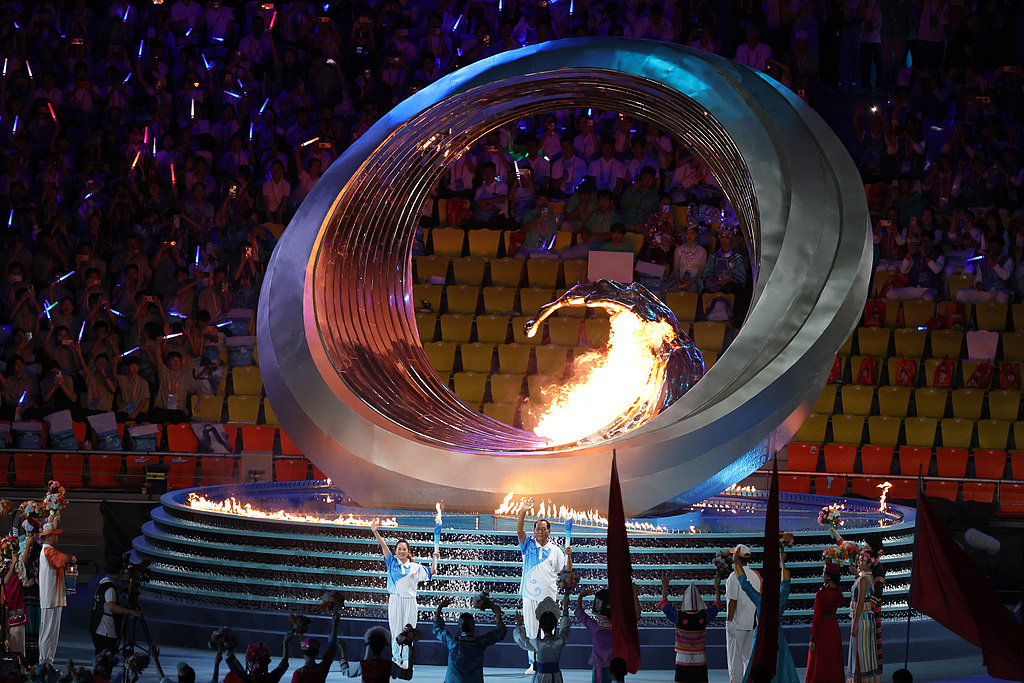 The opening ceremony of the 12th National Traditional Games of Ethnic Minorities is held in Sanya, south China's Hainan Province, on November 22, 2024. /CFP