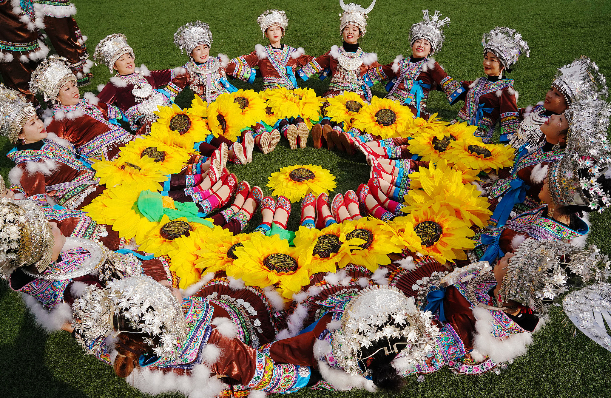 People perform at the opening ceremony of this year's Lusheng and Horse Fighting Festival in Rongshui Miao Autonomous County of Liuzhou, Guangxi Zhuang Autonomous Region on November 23, 2024. /CFP