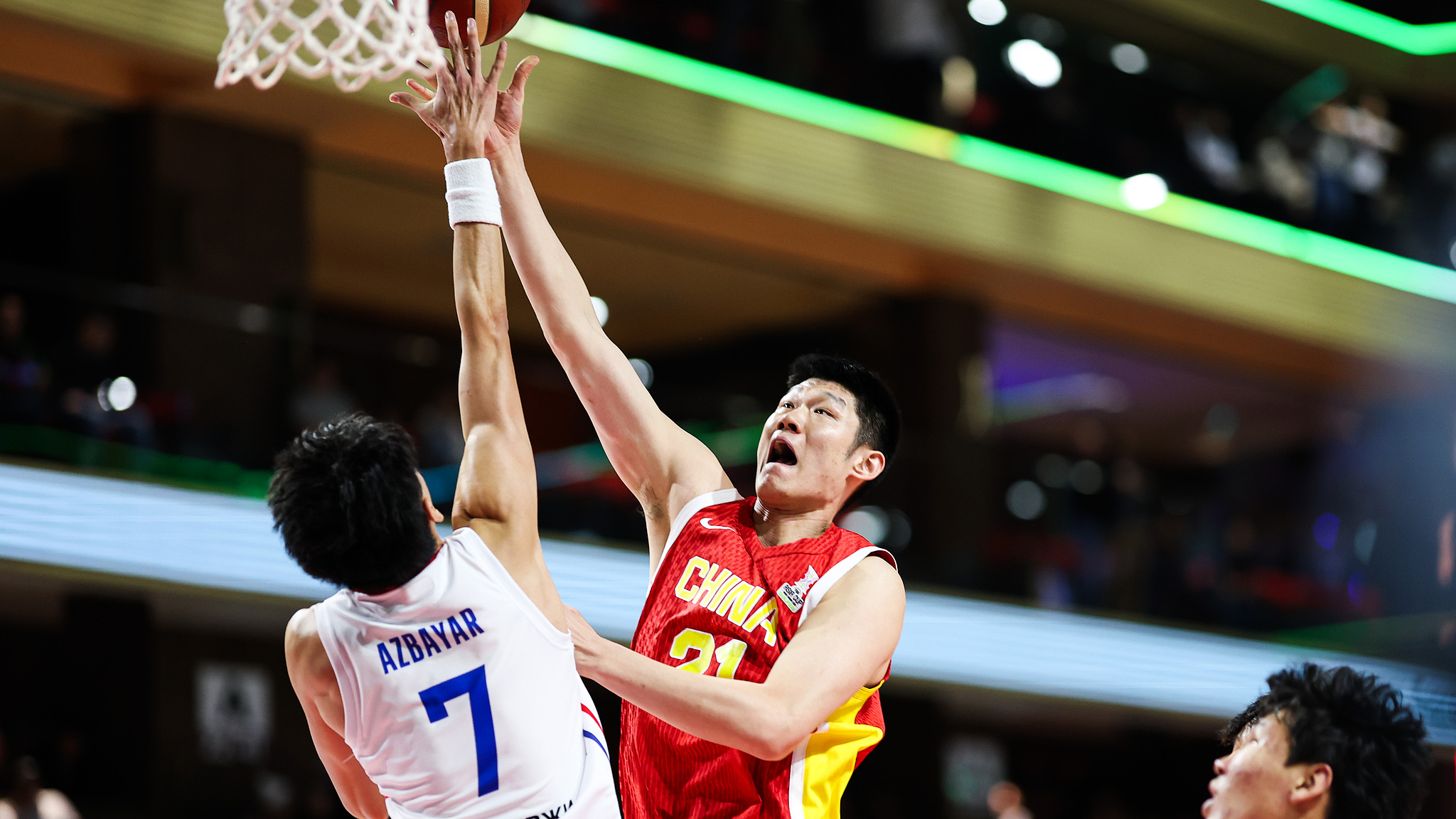 Players of China and Mongolia during their FIBA Asia Cup qualifier in Ulaanbaatar, Mongolia, November 24, 2024. /CFP