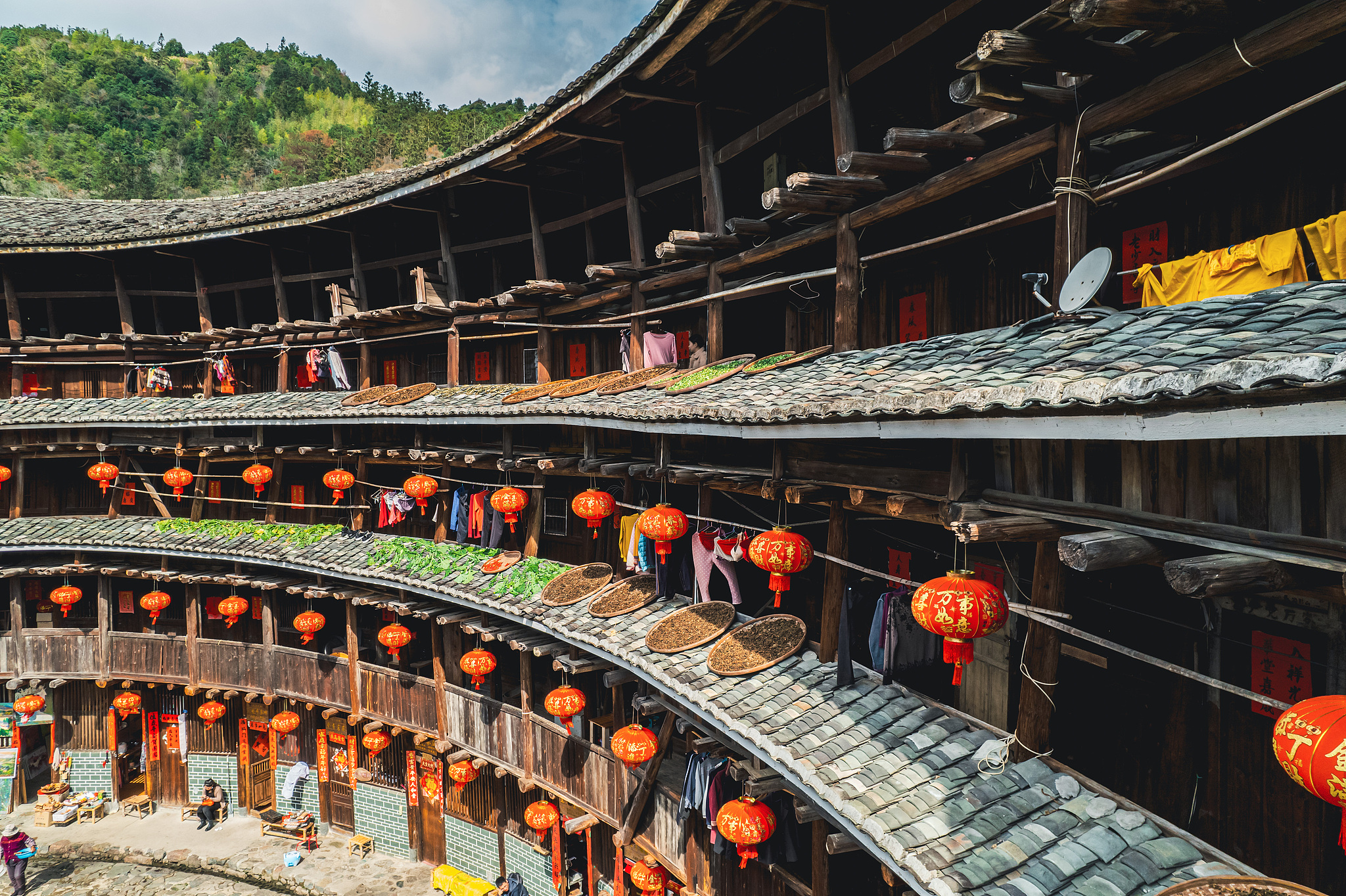 A close view of a Tulou in Guanyang Village. /CFP