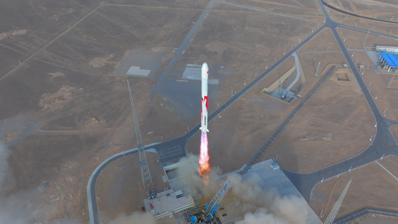 The ZQ-2E Y1 rocket in flight. /LandSpace