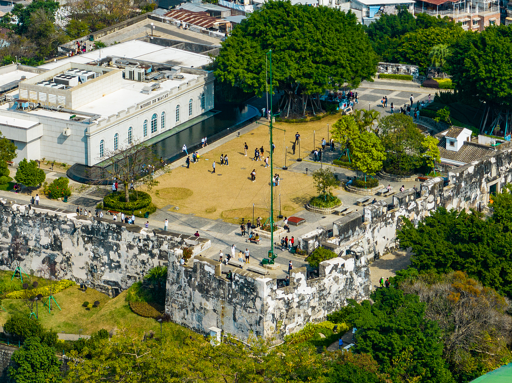 A file photo shows a distant view of Mount Fortress in Macao, China. /CFP