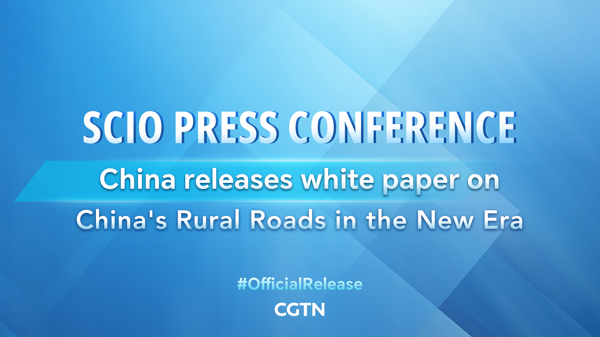 Live: China releases white paper 'China's Rural Roads in the New Era'