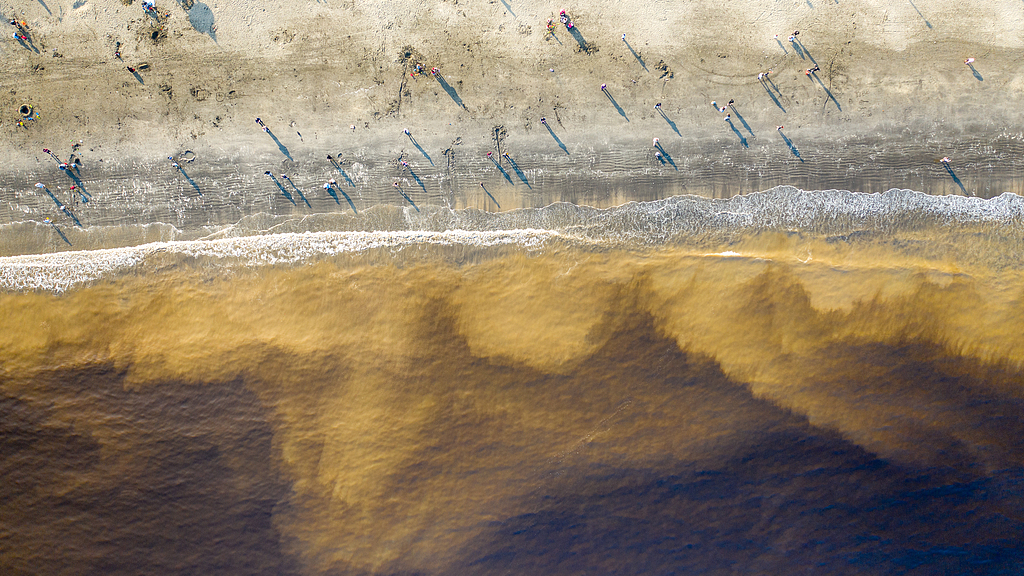 A file photo shows an aerial view of Hac Sa Beach in Macao. /CFP