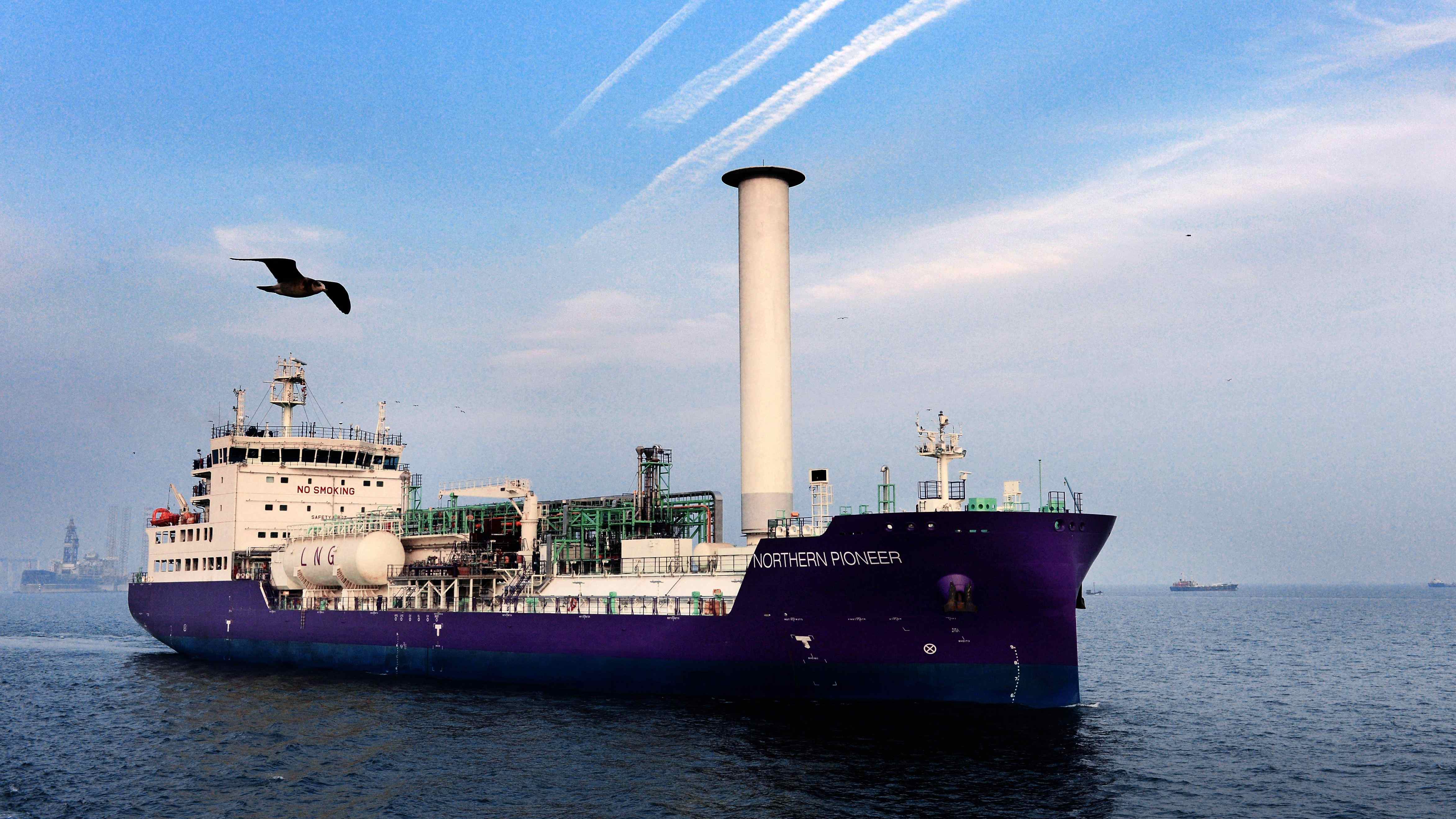 Northern Pioneer, the world's first commercial liquefied CO2 carrier. /China Media Group