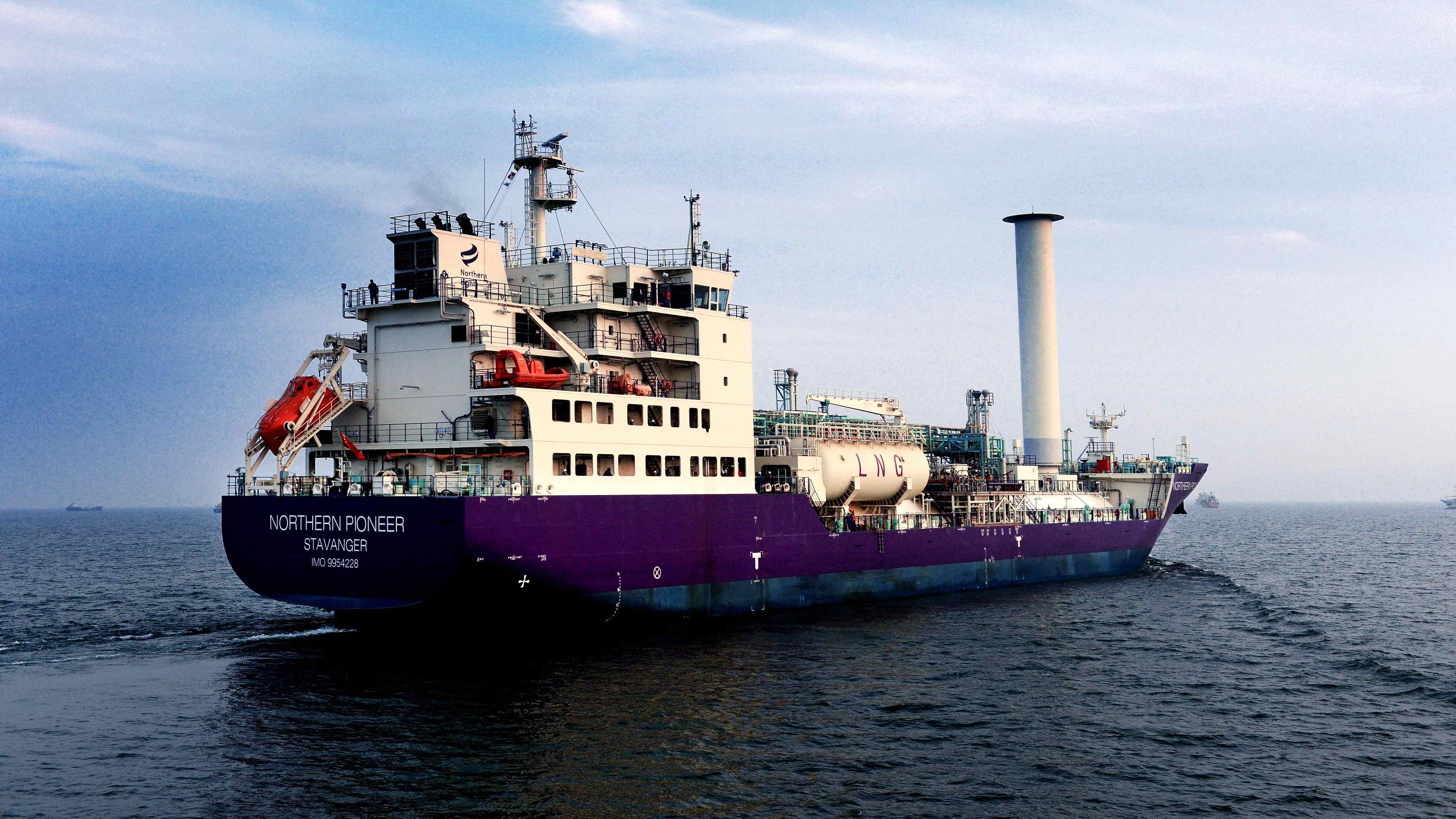 Northern Pioneer, the world's first commercial liquefied CO2 carrier. /China Media Group