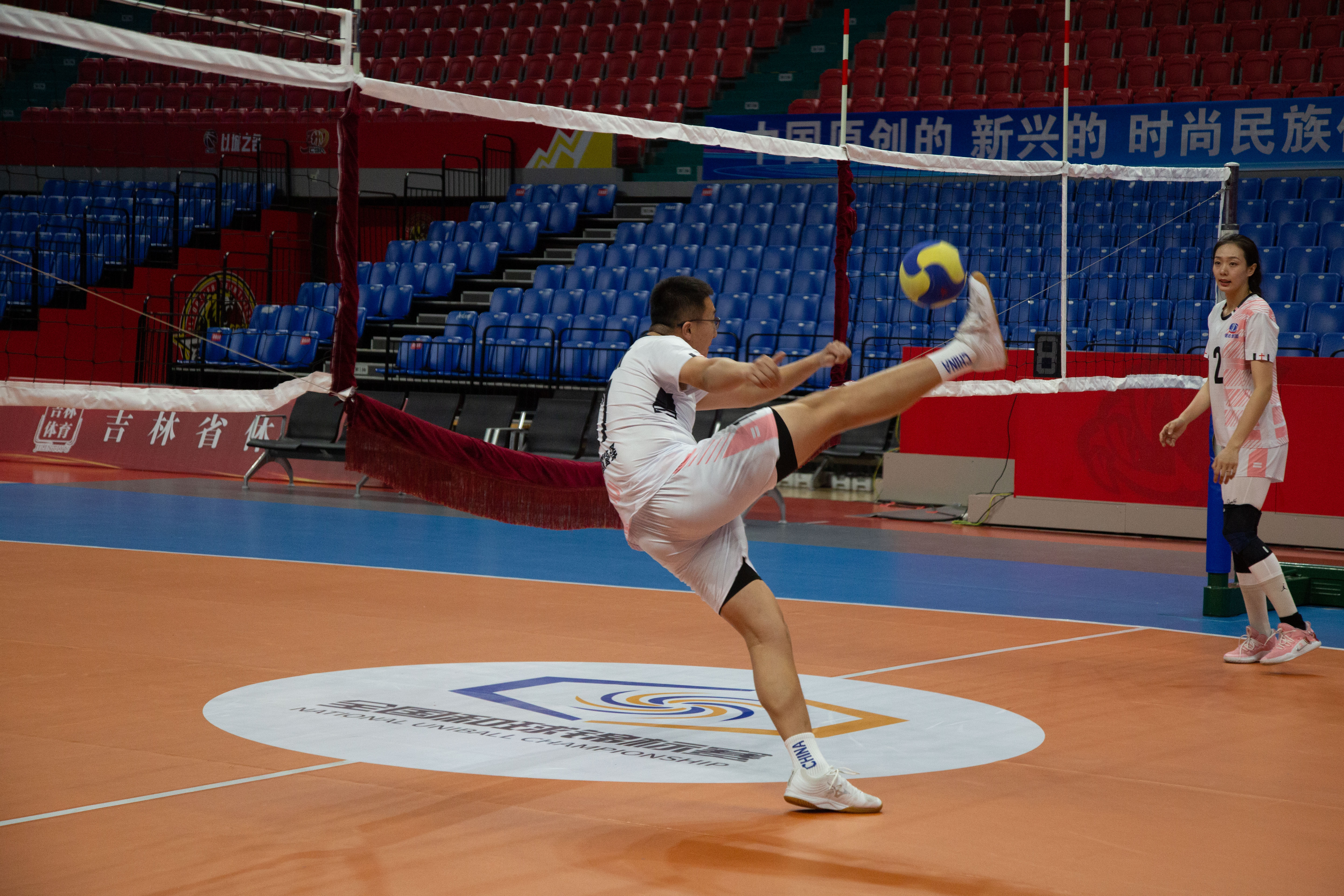 Athletes practice uniball in preparation for the National Uniball Championship, Changchun, Jilin, December 1, 2024. /Chen Hongyu