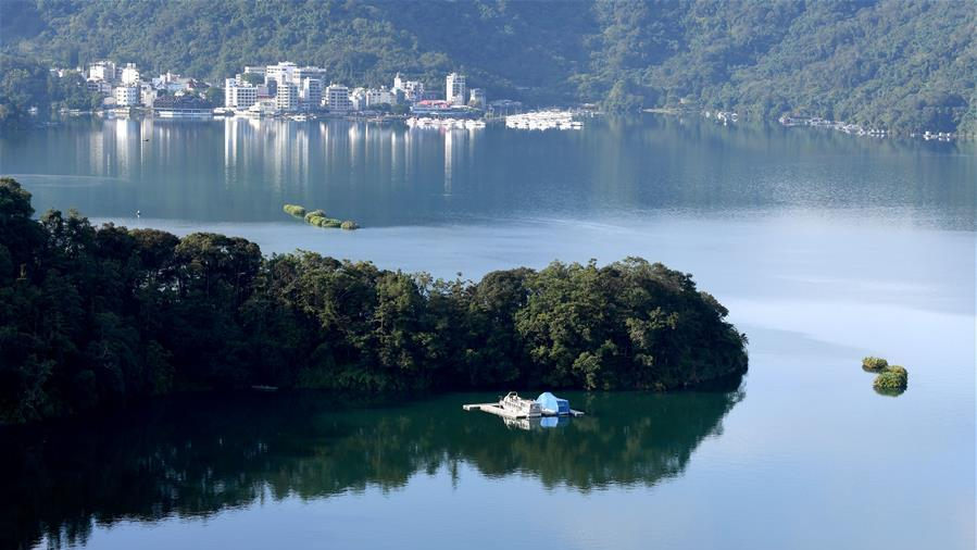 A wharf in the scenic spot of Riyue Tan, or the Sun Moon Lake, in Nantou County, southeast China's Taiwan, July 11, 2019. /Xinhua